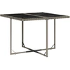 5 dalių sodo valgomojo baldų komplektas su pagalvėlėmis, pilkas, poliratanas