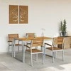 Lauko baldų komplektas Sodo valgomojo komplektas 5 pcs Pilka Kietos akacijos mediena