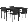 Lauko baldų komplektas 5 pcs Juoda ir Antracitas Tekstilenas