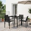 Lauko baldų komplektas 5 pcs Juoda ir Antracitas Tekstilenas