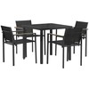 Lauko baldų komplektas 5 pcs Juoda ir Antracitas Tekstilenas