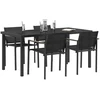 Lauko baldų komplektas 5 pcs Juoda ir Antracitas Tekstilenas