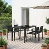 Lauko baldų komplektas 5 pcs Juoda ir Antracitas Tekstilenas