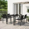 Lauko baldų komplektas 5 pcs Juoda ir Antracitas Tekstilenas