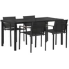 Lauko baldų komplektas 5 pcs Juoda ir Antracitas Tekstilenas