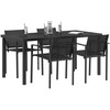 Lauko baldų komplektas 5 pcs Juoda ir Antracitas Tekstilenas