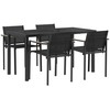 Lauko baldų komplektas 5 pcs Juoda ir Antracitas Tekstilenas