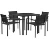 Lauko baldų komplektas 5 pcs Juoda ir Antracitas Tekstilenas