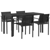 Lauko baldų komplektas 5 pcs Juoda ir Antracitas Tekstilenas