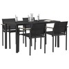Lauko baldų komplektas 5 pcs Juoda ir Antracitas Tekstilenas