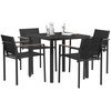 Lauko baldų komplektas 5 pcs Juoda ir Antracitas Tekstilenas