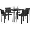 Lauko baldų komplektas 5 pcs Juoda ir Antracitas Tekstilenas