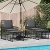 Lauko baldų komplektas 5 pcs Juoda ir tamsiai pilka