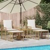 Lauko baldų komplektas 5 pcs Natūralus ir grietinėlės baltas