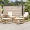Lauko baldų komplektas 5 pcs Natūralus ir grietinėlės baltas