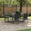 Lauko baldų komplektas Sodo valgomojo komplektas 5 pcs Juoda Plienas