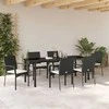 Sodo valgomojo komplektas su pagalve 7 pcs Juoda poliratanas