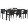 Lauko baldų komplektas 7 pcs Juoda ir Antracitas Tekstilenas