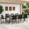 Lauko baldų komplektas 7 pcs Juoda ir Antracitas Tekstilenas