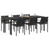 Lauko baldų komplektas 7 pcs Juoda ir Antracitas Tekstilenas
