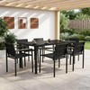 Lauko baldų komplektas 7 pcs Juoda ir Antracitas Tekstilenas