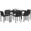 Lauko baldų komplektas 7 pcs Juoda ir Antracitas Tekstilenas