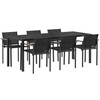 Lauko baldų komplektas 7 pcs Juoda ir Antracitas Tekstilenas