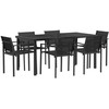 Lauko baldų komplektas 7 pcs Juoda ir Antracitas Tekstilenas