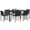 Lauko baldų komplektas 7 pcs Juoda ir Antracitas Tekstilenas