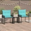 Lauko baldų komplektas 7 pcs Juoda ir turkio poliratanas