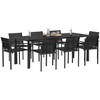 Lauko baldų komplektas 9 pcs Juoda ir Antracitas Tekstilenas