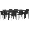 Lauko baldų komplektas 9 pcs Juoda ir Antracitas Tekstilenas