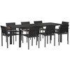 Lauko baldų komplektas 9 pcs Juoda ir Antracitas Tekstilenas