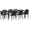 Lauko baldų komplektas 9 pcs Juoda ir Antracitas Tekstilenas