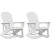 Adirondack sūpynės kėdės 2 pcs Balta HDPE