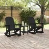 Adirondack sūpynės kėdės 2 pcs Juoda HDPE