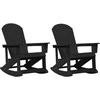 Adirondack sūpynės kėdės 2 pcs Juoda HDPE