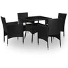 Lauko baldų komplektas Baldų komplektas 5 pcs Juoda