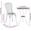 Lauko baldų komplektas Sodo Bistro Rinkinys 3 pcs Balta Aliuminis