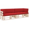 Lauko baldų komplektas Dvivietė sofa iš palečių su pagalvėlėmis, impregnuota pušis