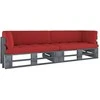 Lauko baldų komplektas Dvivietė sofa iš palečių su pagalvėlėmis, impregnuota pušis