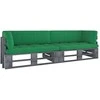 Lauko baldų komplektas Dvivietė sofa iš palečių su pagalvėlėmis, impregnuota pušis