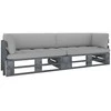 Lauko baldų komplektas Dvivietė sofa iš palečių su pagalvėlėmis, impregnuota pušis