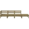Keturvietė sodo sofa, impregnuota pušies mediena