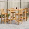 Lauko baldų komplektas Lauko baro rinkinys 5 pcs Natūrali Kieto teka medžio
