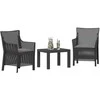 Lauko baldų komplektas Lauko poilsio komplektas su pagalve 3 pcs Antracito PP