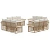 Lauko sofos komplektas 12 pcs Natūralus ir grietinėlės baltas