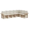 Lauko sofos komplektas 7 pcs Natūralus ir grietinėlės baltas
