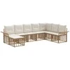 Lauko sofos komplektas 8 pcs Natūralus ir grietinėlės baltas