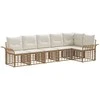 Lauko sofos komplektas 6 pcs Natūralus ir grietinėlės baltas